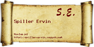 Spiller Ervin névjegykártya